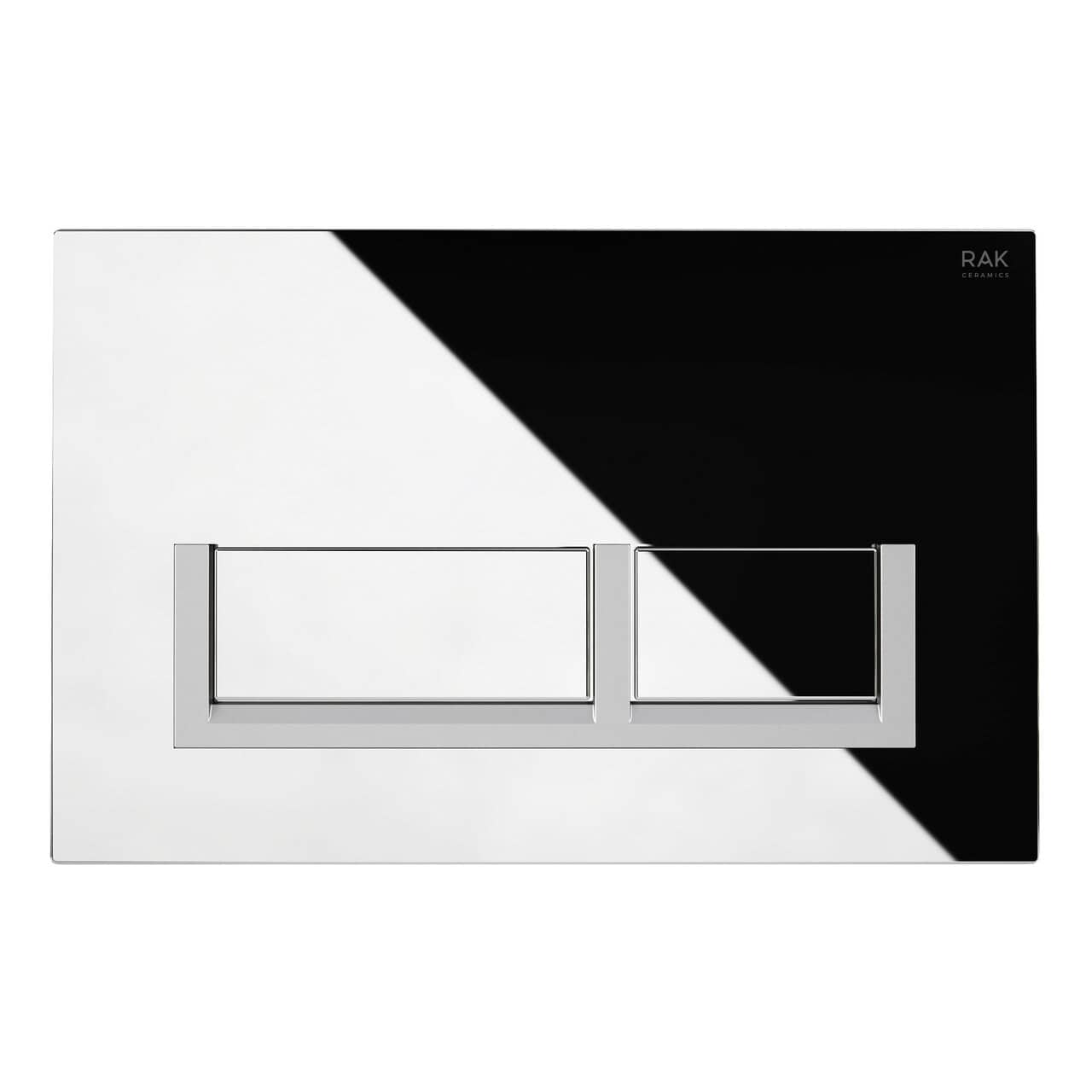 RAK Ecofix Rectangular Dual Flush Plate - Matt Chrome