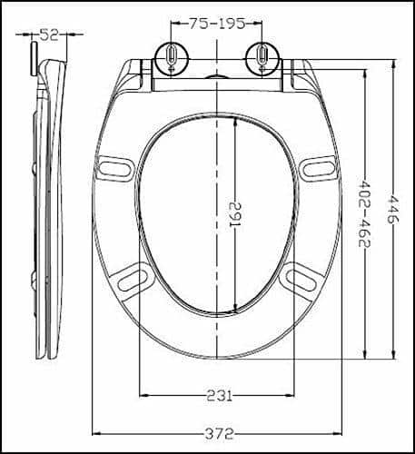 Toilet Seat Soft Close Quick Release Top Fix - Easy Clean - Durable - Oval Shape-7479