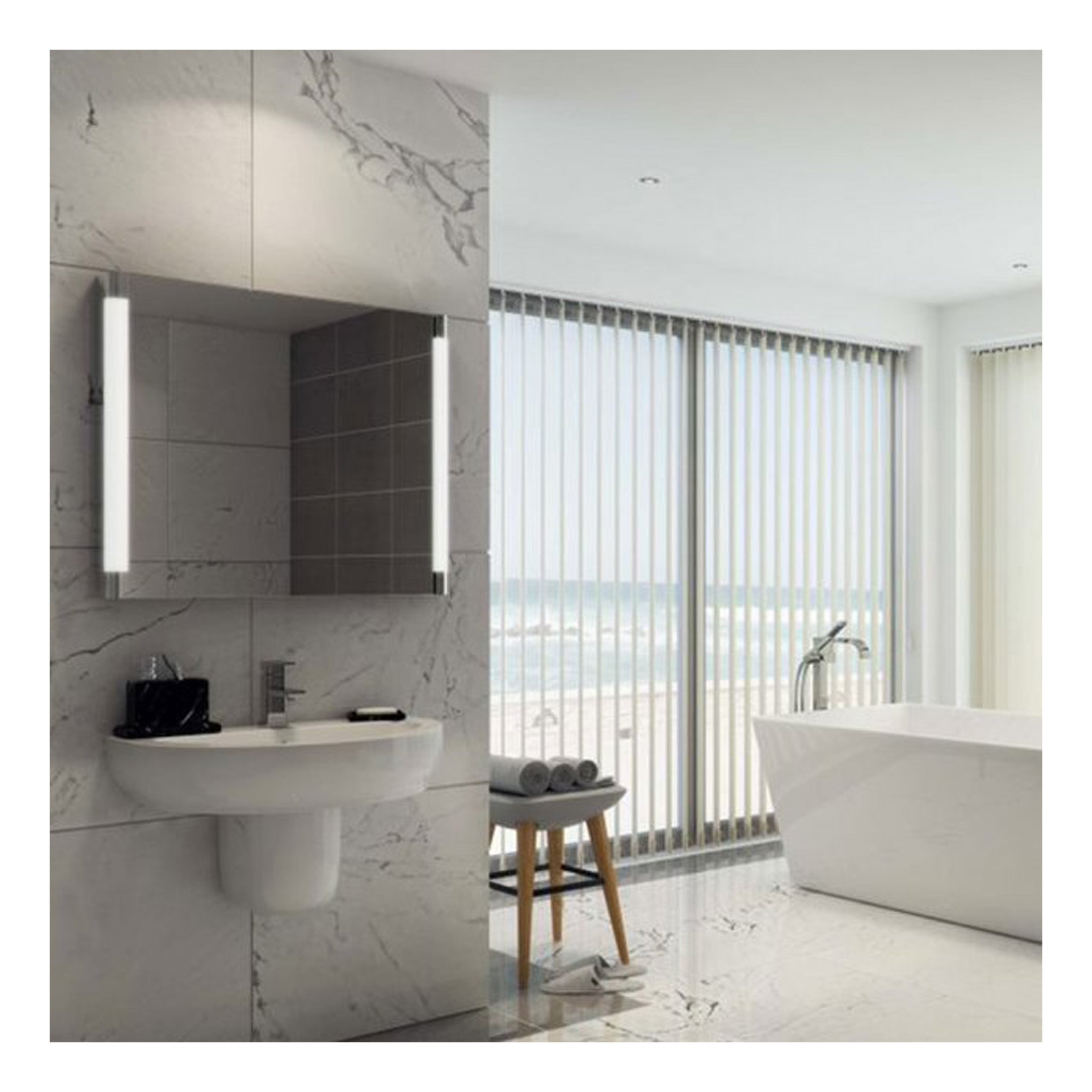 RAK Moon Basin With Semi Pedestal - 650mm Wide - 1 TH - Alpine White