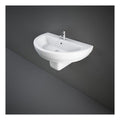 RAK Moon Basin With Semi Pedestal - 800mm Wide - 1 TH - Alpine White
