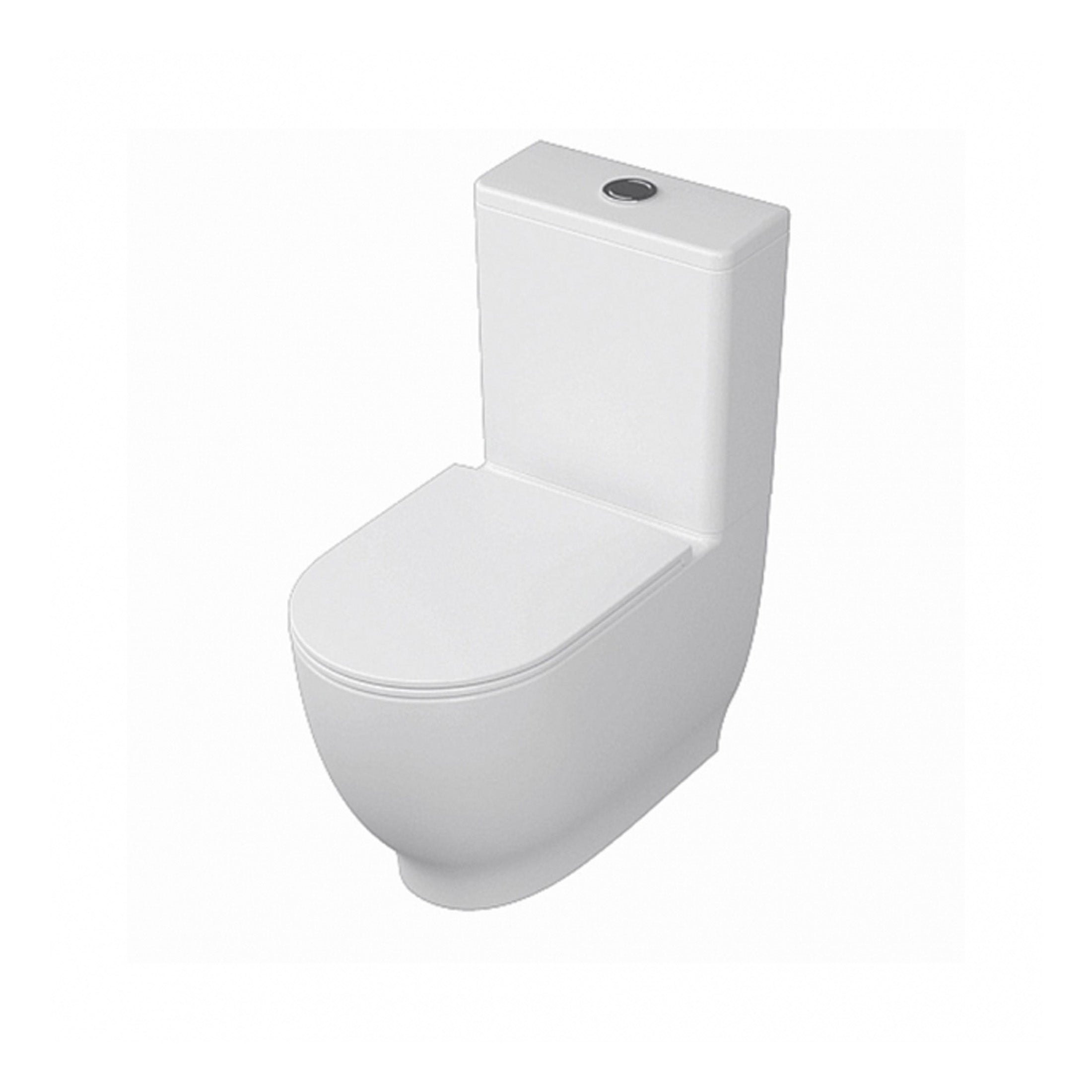 RAK Moon Rimless Back To Wall Close Coupled Toilet With Cistern And Soft Close Seat - White