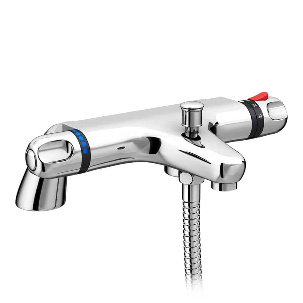Thermostatic Bath Shower Mixer Tap With Round 3 Way Shower Kit-7687