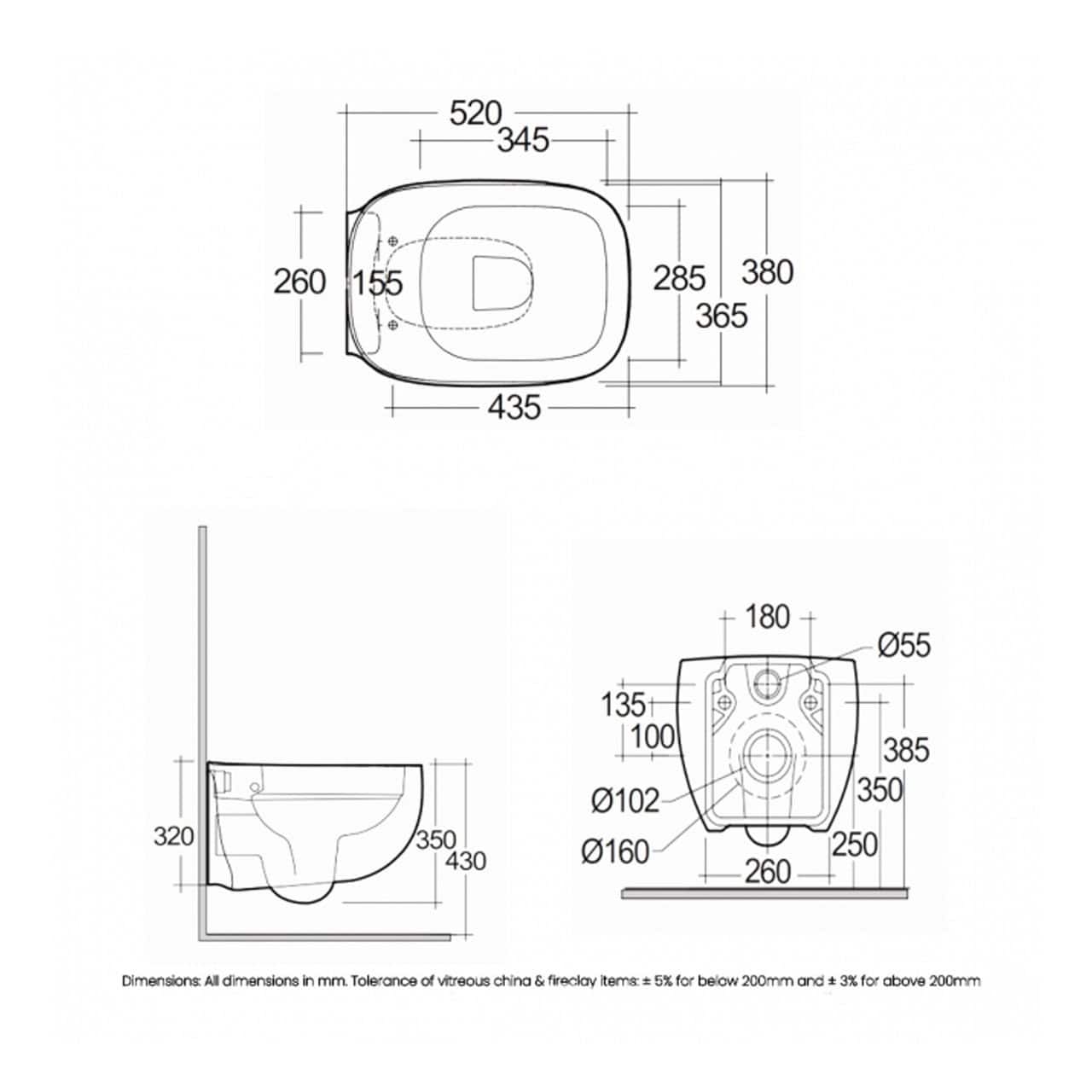 RAK Illusion Rimless Wall Hung Toilet And Soft Close Seat - Alpine White