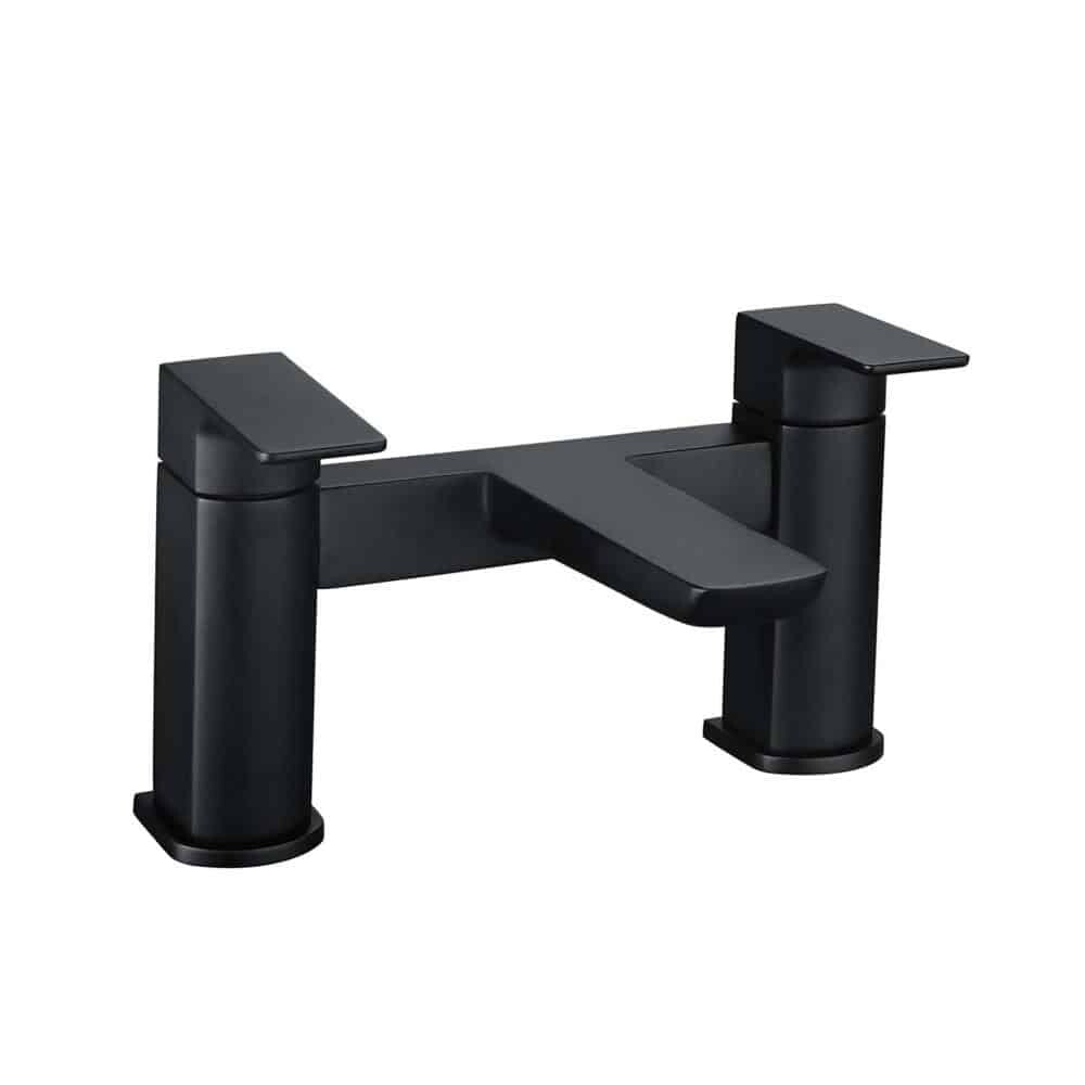 Matt Black Curve Basin Tap & Bath Filler Tap -13960