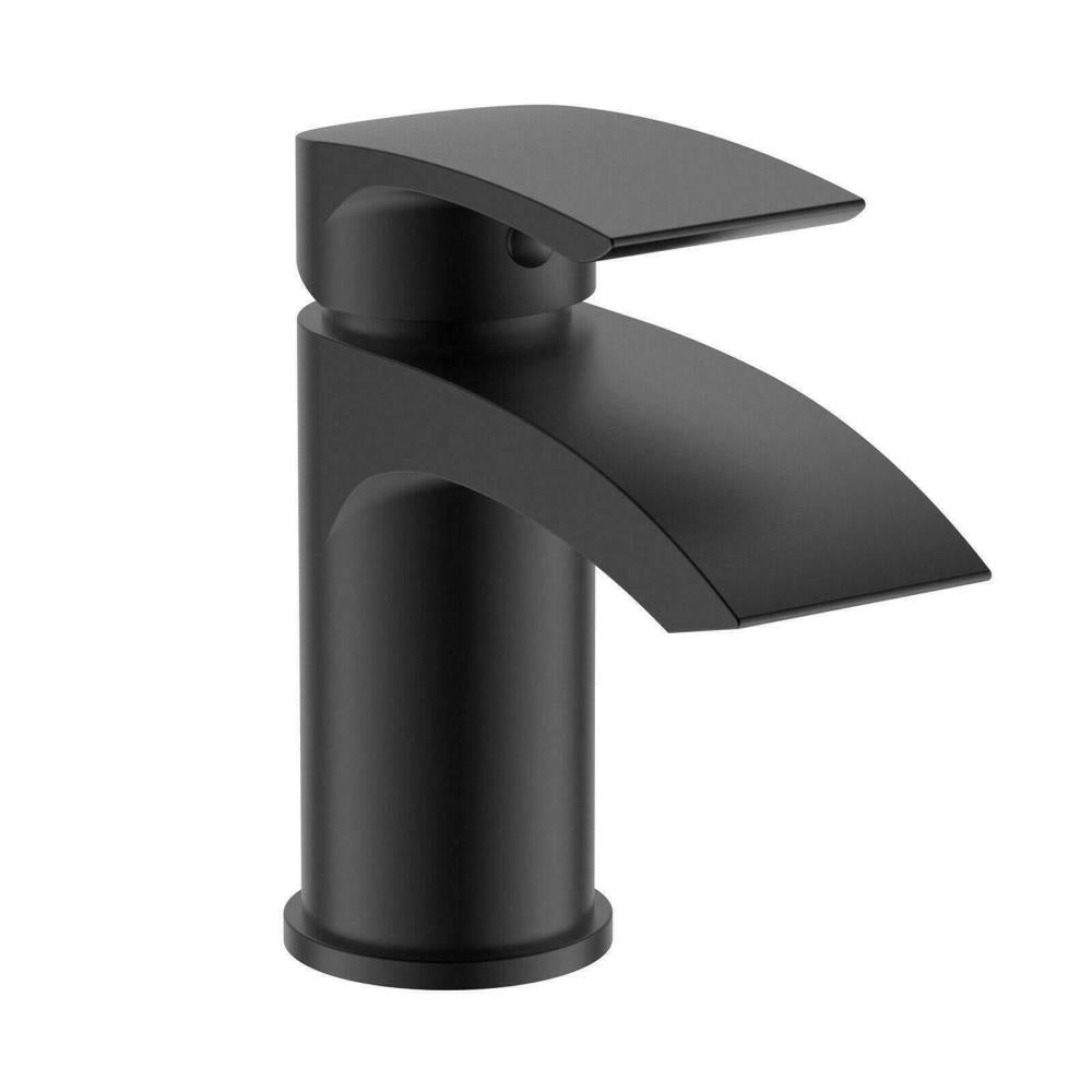 Bathroom LUXURY Matt Black SLEEK Basin Mono Mixer Single Lever Tap -14880