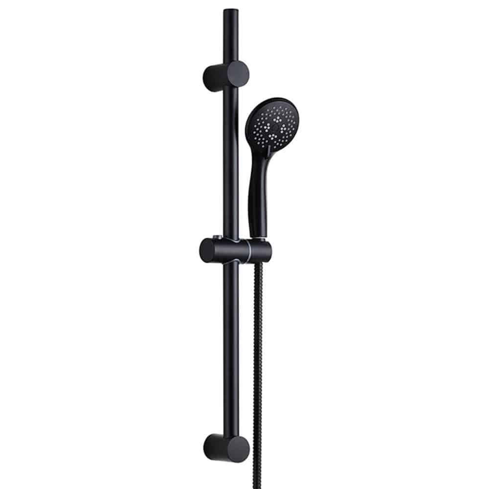 Waterfall Bath Shower Mixer Tap & Shower Slider Rail Kit Matt Black-13155
