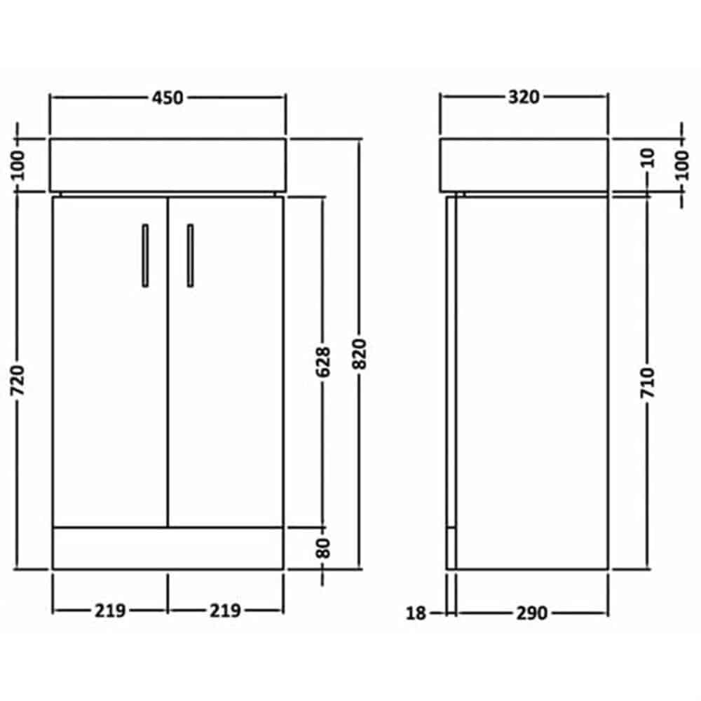 Checkers 450mm Vanity Unit - Floorstanding-13674