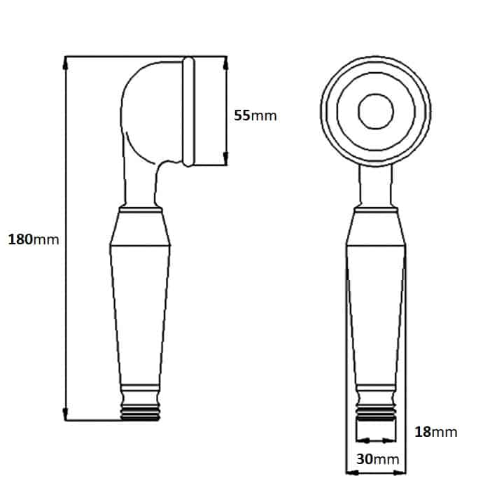 Traditional High Quality Bathroom Shower Bell Shaped Handset Made In Italy-6206