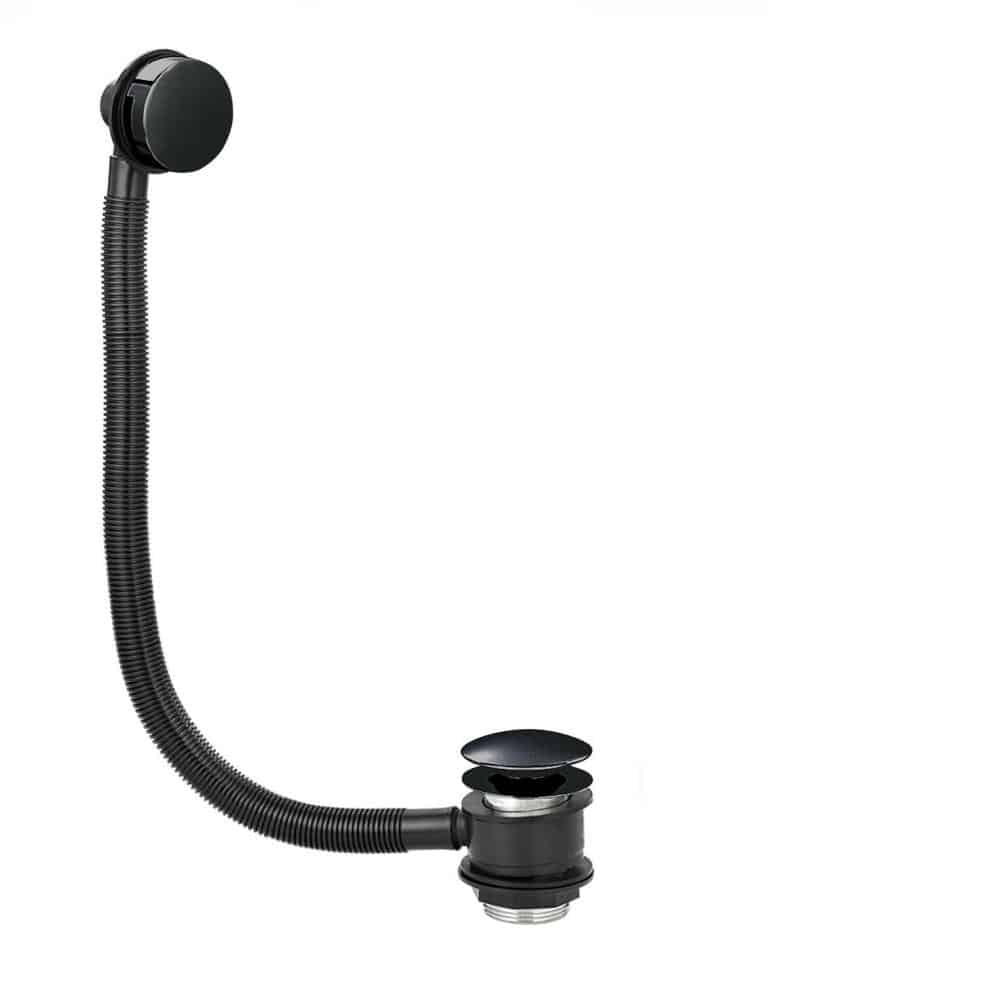 Bathroom Modern Matt Black LUCIA Waterfall Bath Filler/Basin Mixer & Wastes Set-8322
