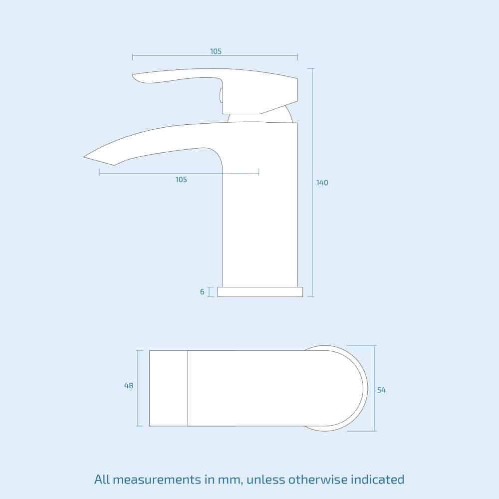 Square Waterfall Chrome Bath Filler Mixer & Basin Sink Mono Tap Inc Waste-12141