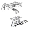 Sterling Traditional Bath Filler Mixer & Basin Tap Pack Hot & Cold Pair - Chrome-0