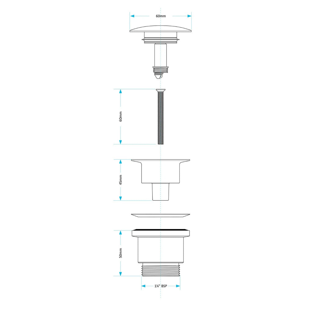 Montana Deck Mounted Mini Mono Basin Mixer Tap with Universal Basin Waste