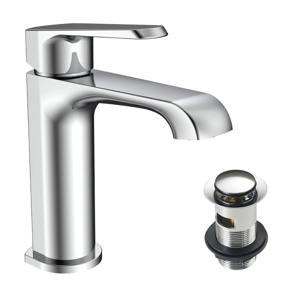 Montana Deck Mounted Mini Mono Basin Mixer Tap with Slotted Basin Waste