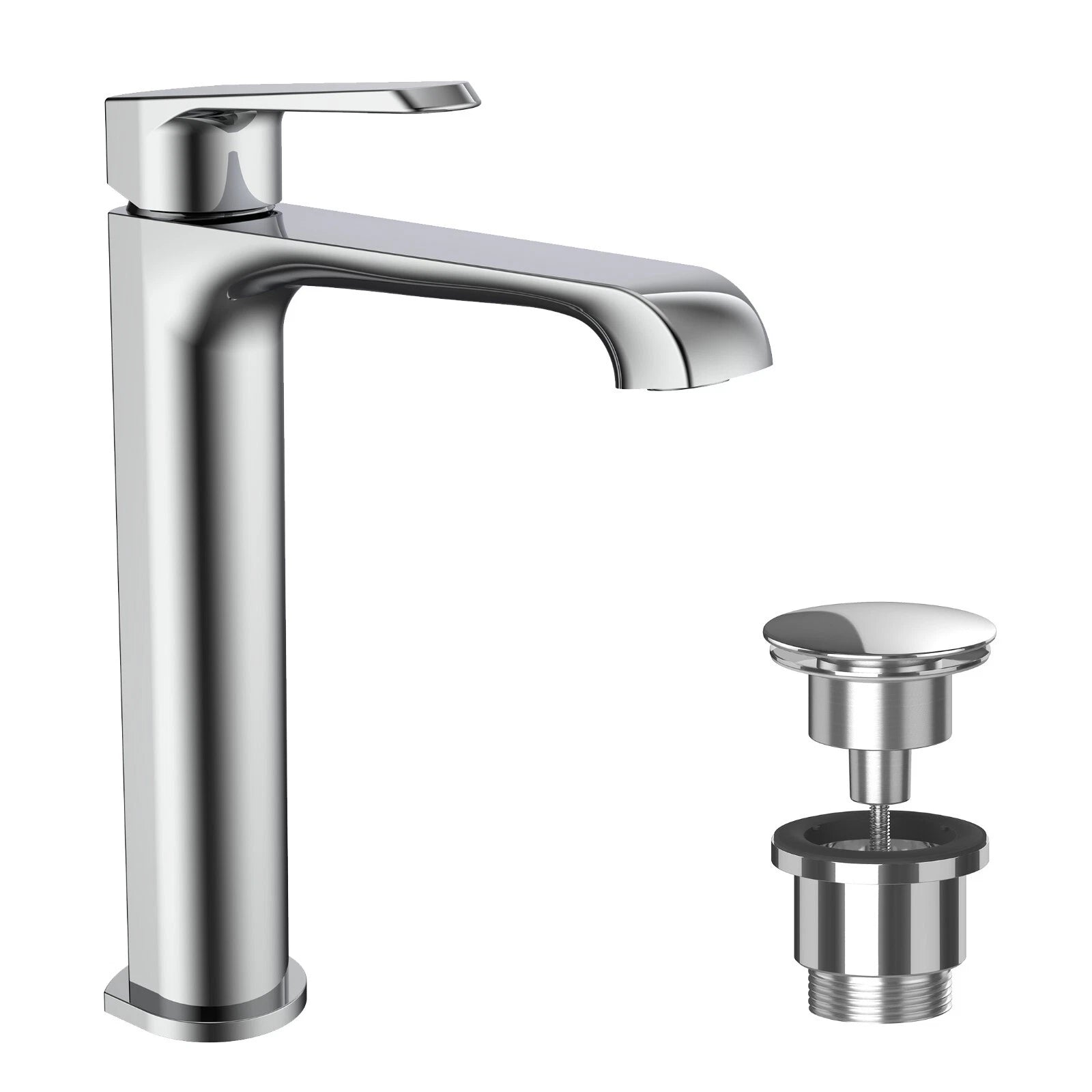 Montana Deck Mounted Tall Mono Basin Mixer Tap with Universal Basin Waste