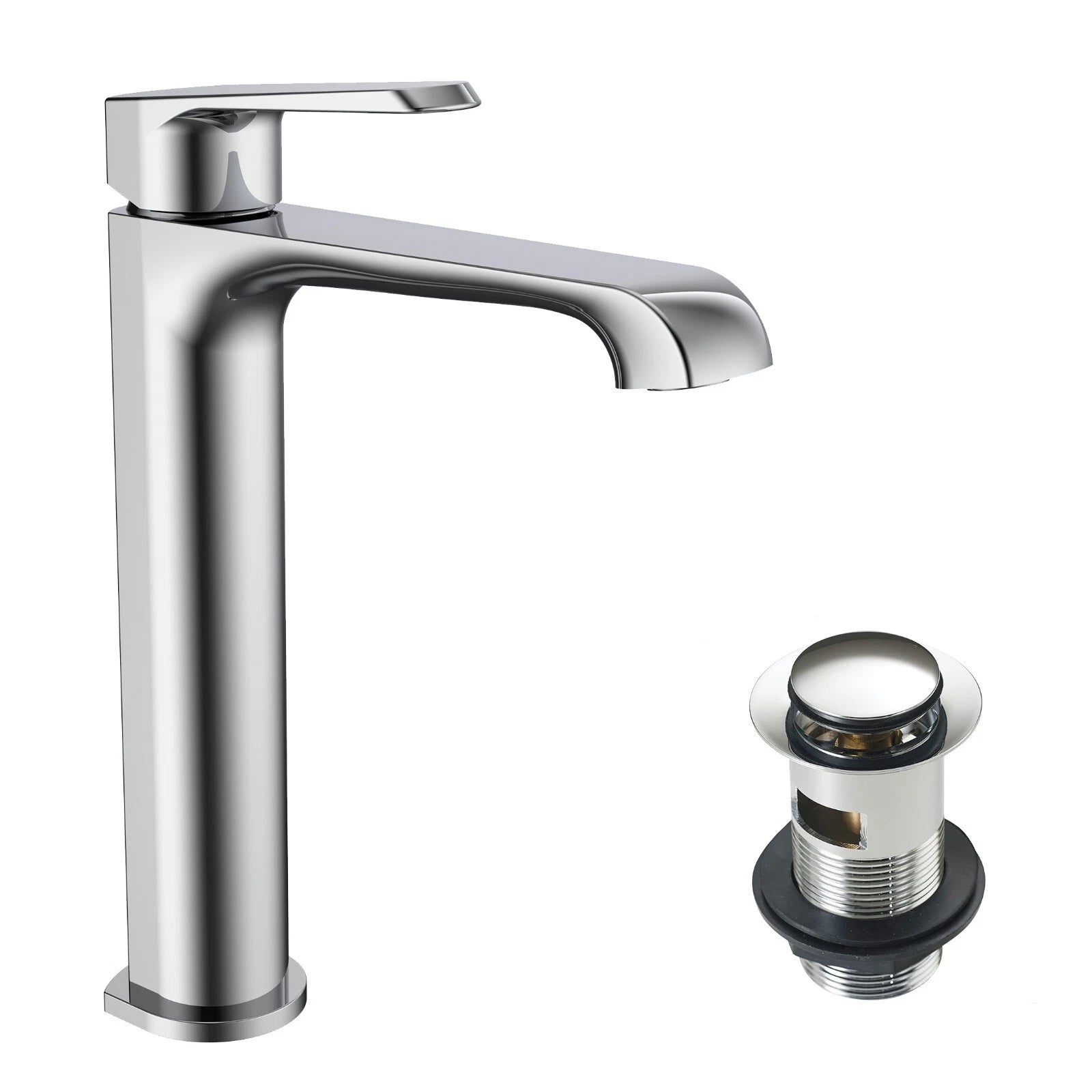 Montana Deck Mounted Tall Mono Basin Mixer Tap with Slotted Basin Waste
