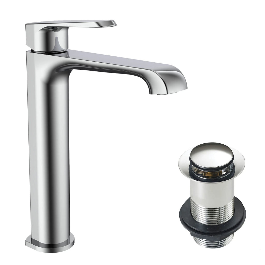 Montana Deck Mounted Tall Mono Basin Mixer Tap with Unslotted Basin Waste