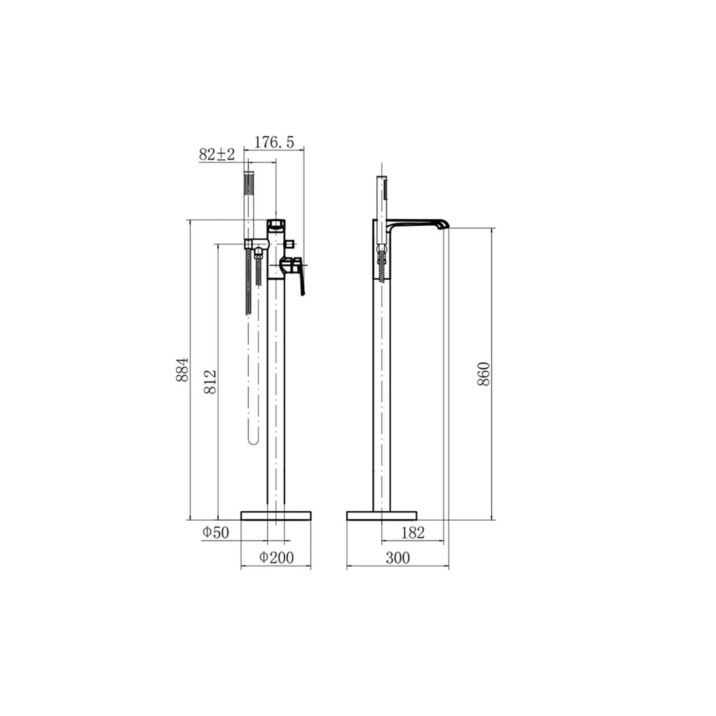 Montana Freestanding Bath Shower Mixer Tap With Handset