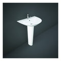 RAK Morning Basin With Full Pedestal - 600mm Wide - 1 TH - Alpine White