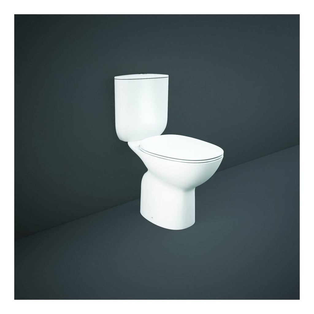 RAK Morning Rimless Open Back Close Coupled Toilet And Cistern With Soft Close Seat - White