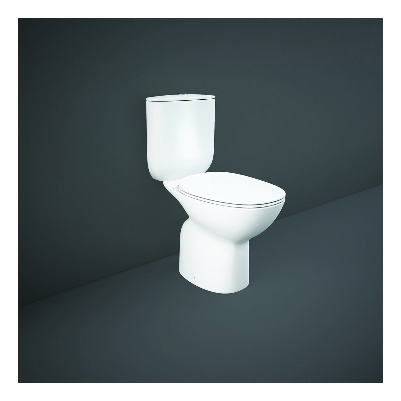 RAK Morning Rimless Open Back Close Coupled Toilet And Cistern With Soft Close Seat - White