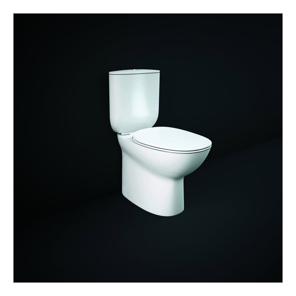 RAK Morning Rimless Fully Back To Wall Close Coupled Toilet And Cistern With Soft Close Seat - White