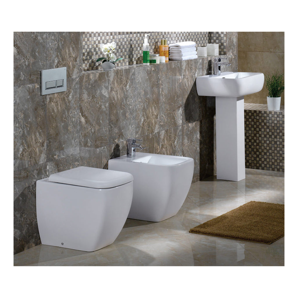 RAK Metropolitan Basin With Full Pedestal - 520mm Wide - 1 TH - Alpine White