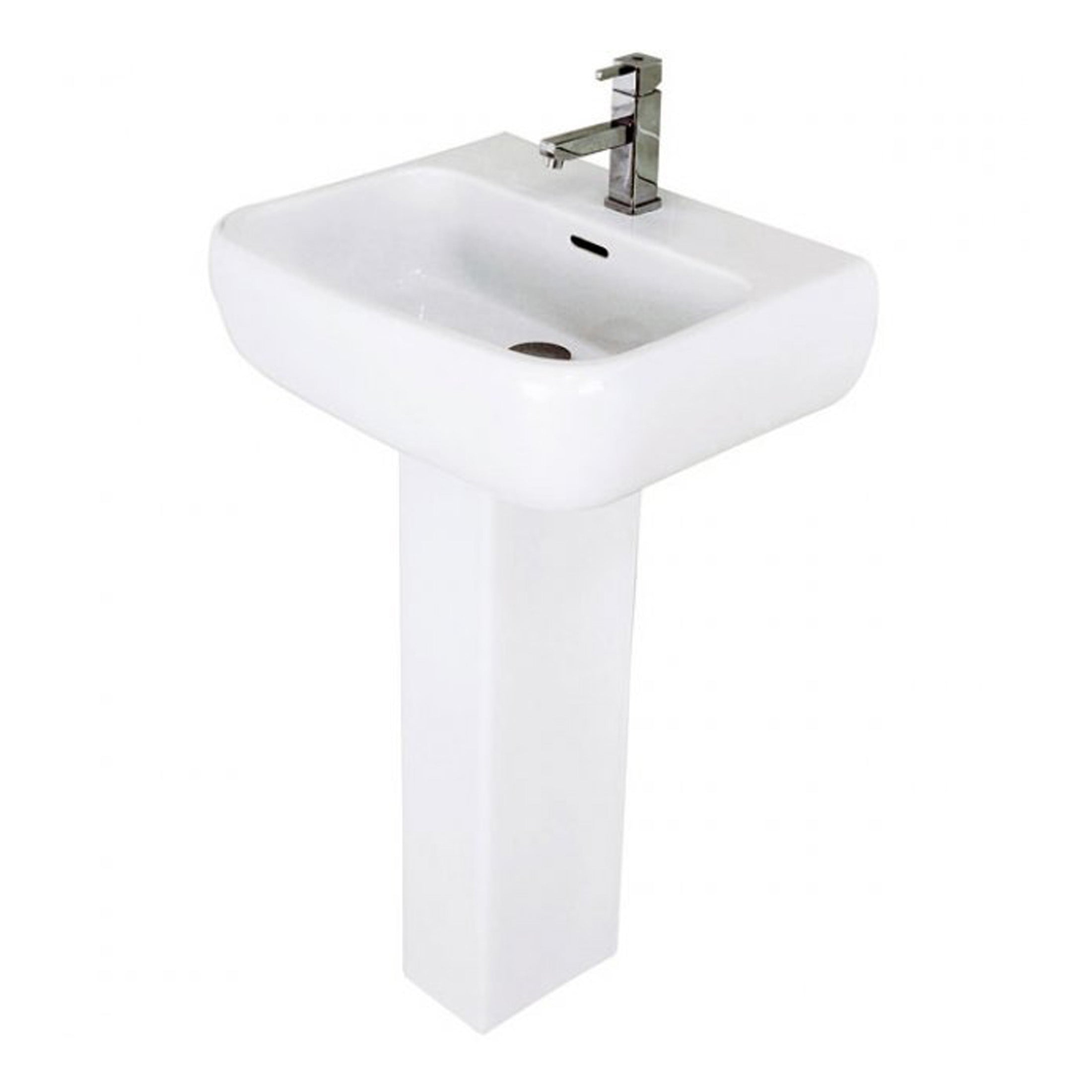 RAK Metropolitan Basin With Full Pedestal - 520mm Wide - 1 TH - Alpine White