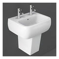 RAK Metropolitan Basin With Semi Pedestal - 420mm Wide - 2 TH - Alpine White