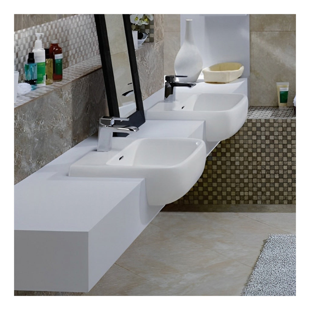 RAK Metropolitan Semi-Recessed Basin - 520mm Wide - 1 TH - Alpine White