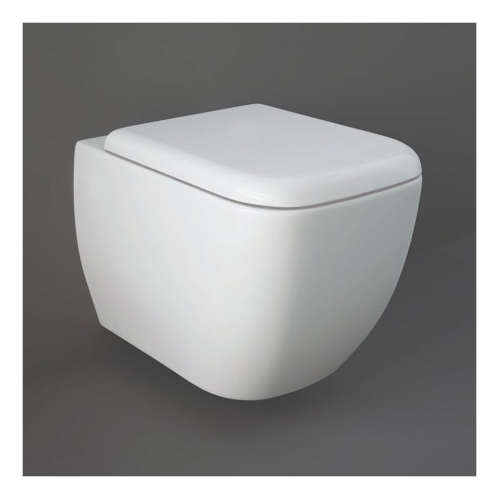 RAK Metropolitan Rimless Wall Hung Toilet With Soft Close Seat - White