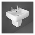 RAK Metropolitan Basin With Semi Pedestal - 520mm Wide - 2 TH - Alpine White