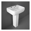 RAK Metropolitan Basin With Full Pedestal - 520mm Wide - 2 TH - Alpine White