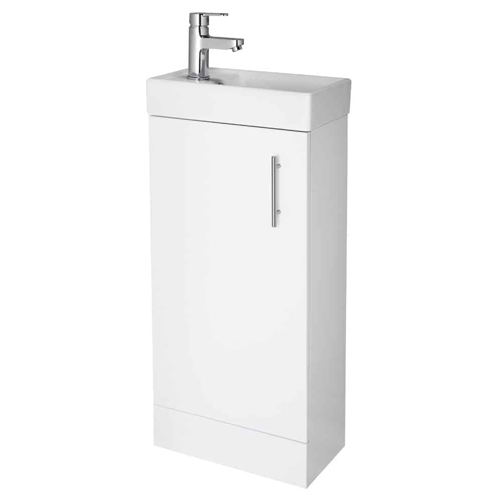 Compact Vanity Unit Including Ceramic Basin/Sink & Black Mixer Tap incl Waste-8834