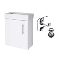 White Wall Hung Minimalist Compact Cloakroom Vanity Unit Basin/Sink 400mm-0