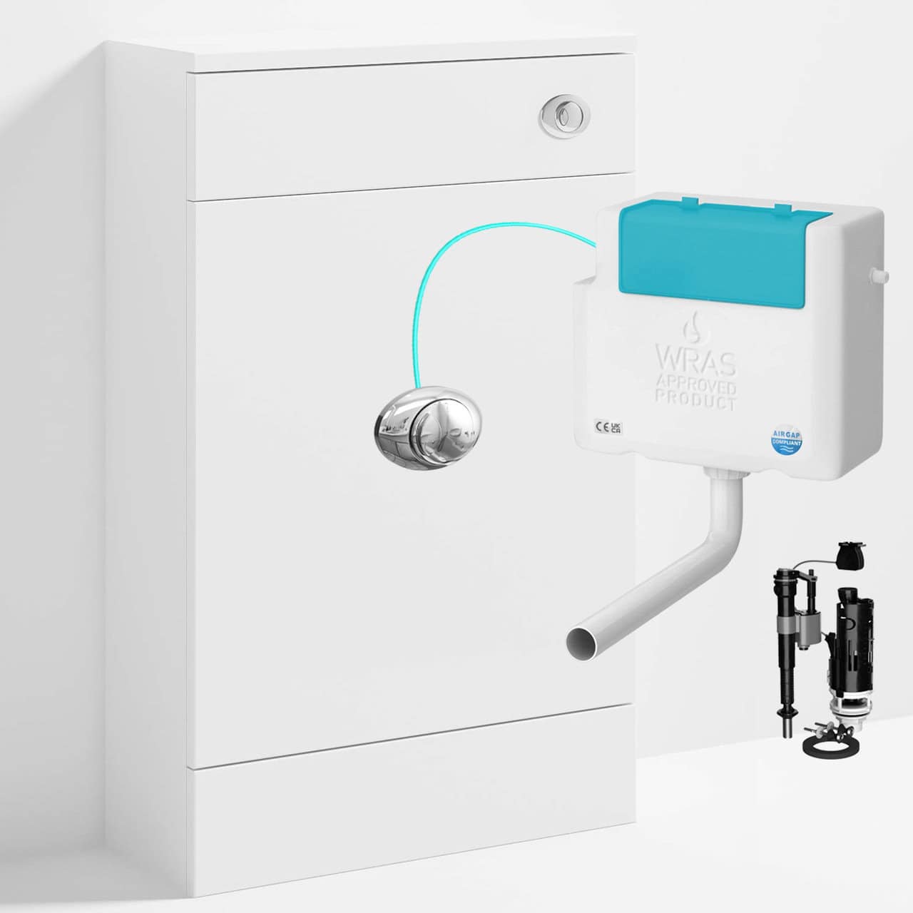 WC Unit With Side Entry Concealed Cistern &amp; Flush Plate