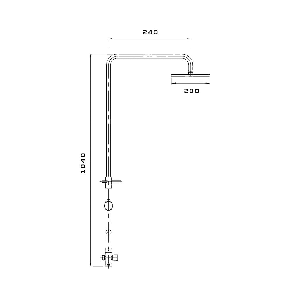 Thermostatic Bath Shower Mixer Tap With Round 3 Way Shower Kit-7688