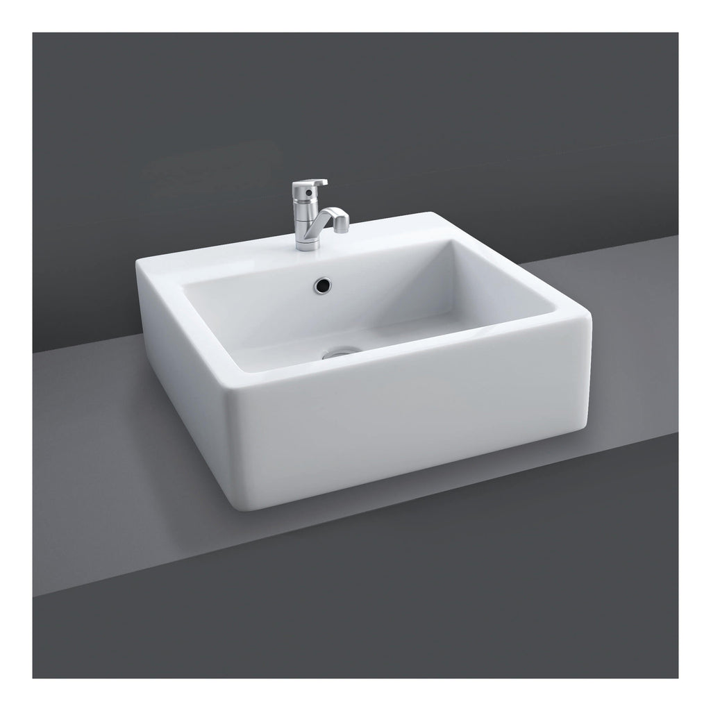 RAK Tasha Mini Square Countertop Basin - 325mm Wide - 1 TH - White