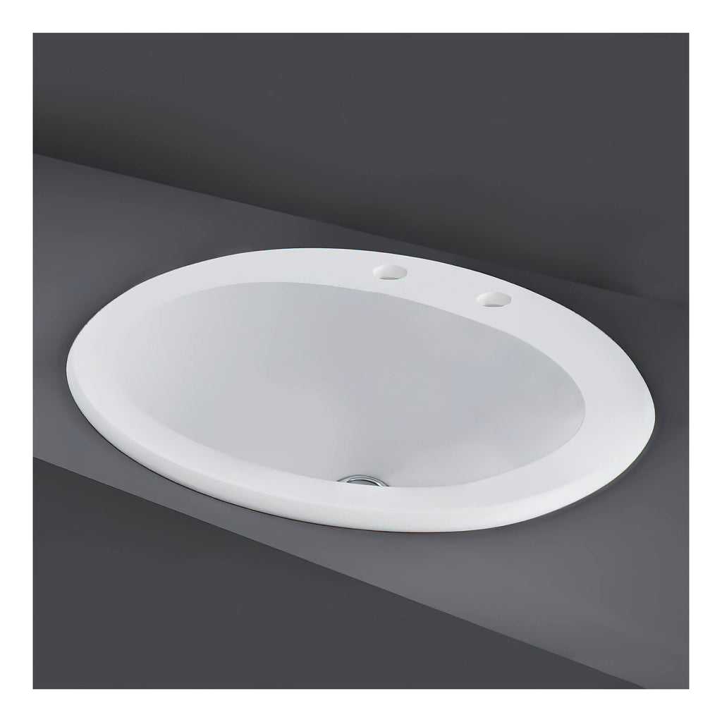 RAK Mira Inset Countertop Basin - 560mm Wide - 1 TH - Alpine White