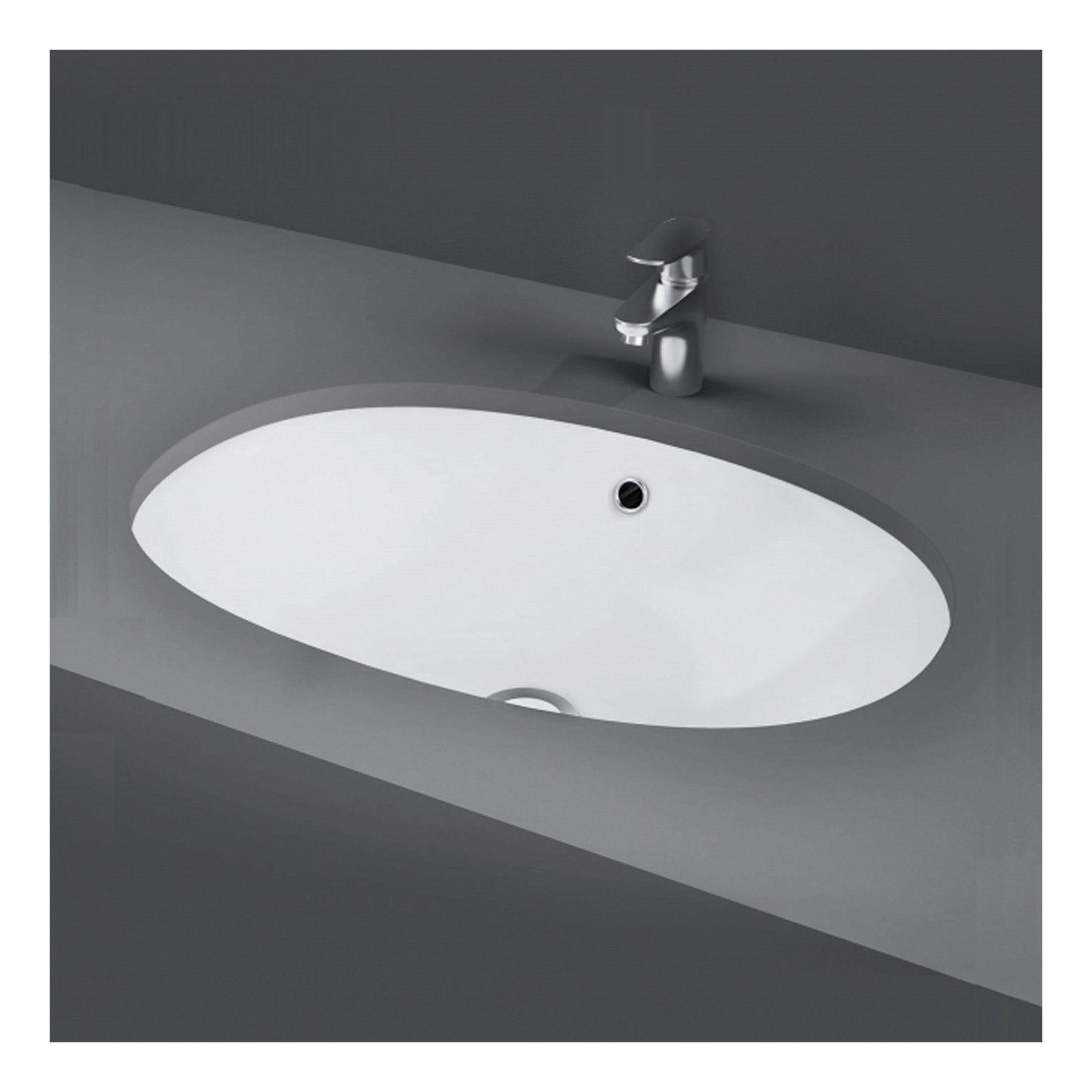 RAK Lily Undermount Basin - 460mm Wide - 0 TH - Alpine White