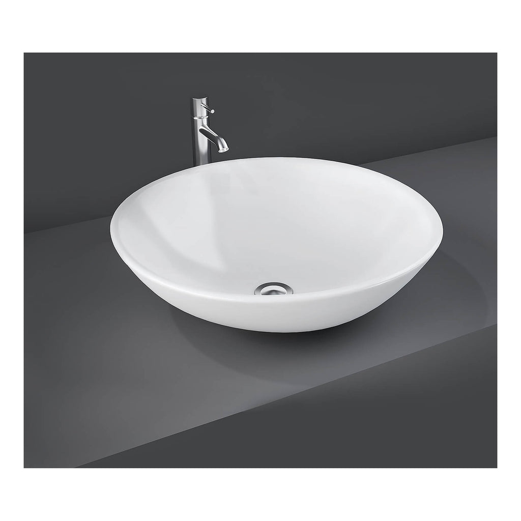 RAK Diana Sit-On Countertop Basin - 420mm Wide - 0 TH - Alpine White