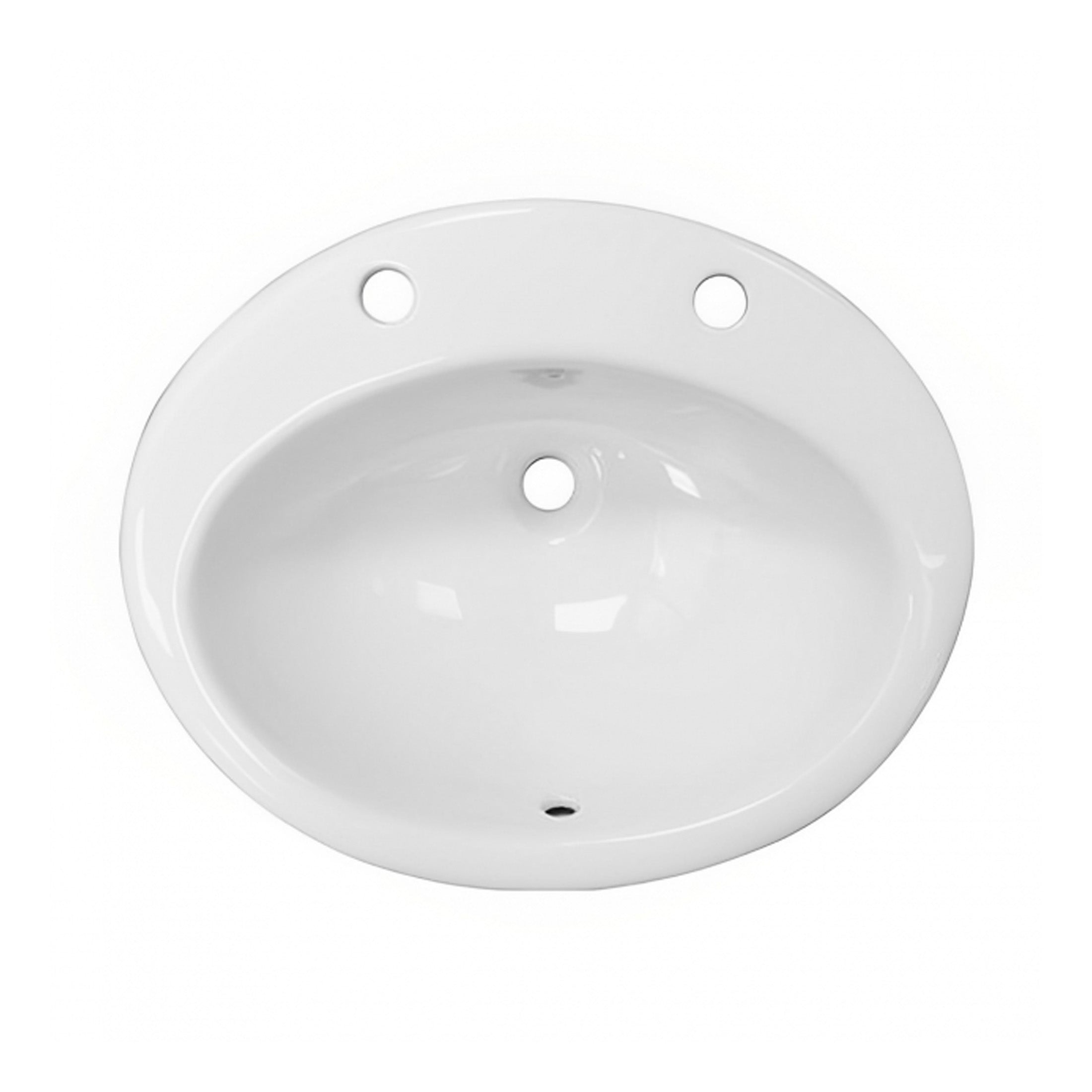 RAK Jessica Inset Countertop Basin With Overflow - 530mm Wide - 2 TH - Alpine White