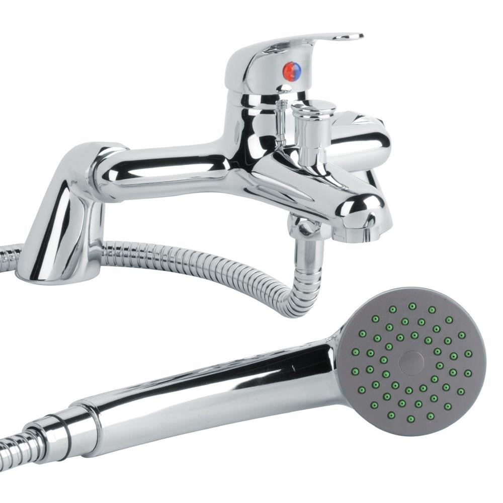 Deck Mounted SOL04 Bathroom Bath Shower Mixer & Handset Kit-0