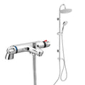 Thermostatic Bath Shower Mixer Tap With Round 3 Way Shower Kit-0