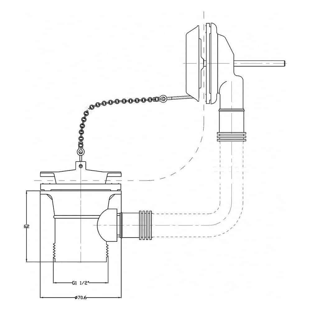 Bathroom Waste with Overflow Parking Plug-11226