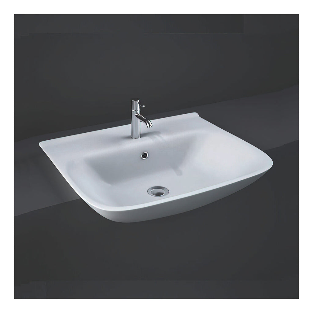 RAK Origin 62 Semi Recessed Basin - 520mm Wide - 1 TH - Alpine White