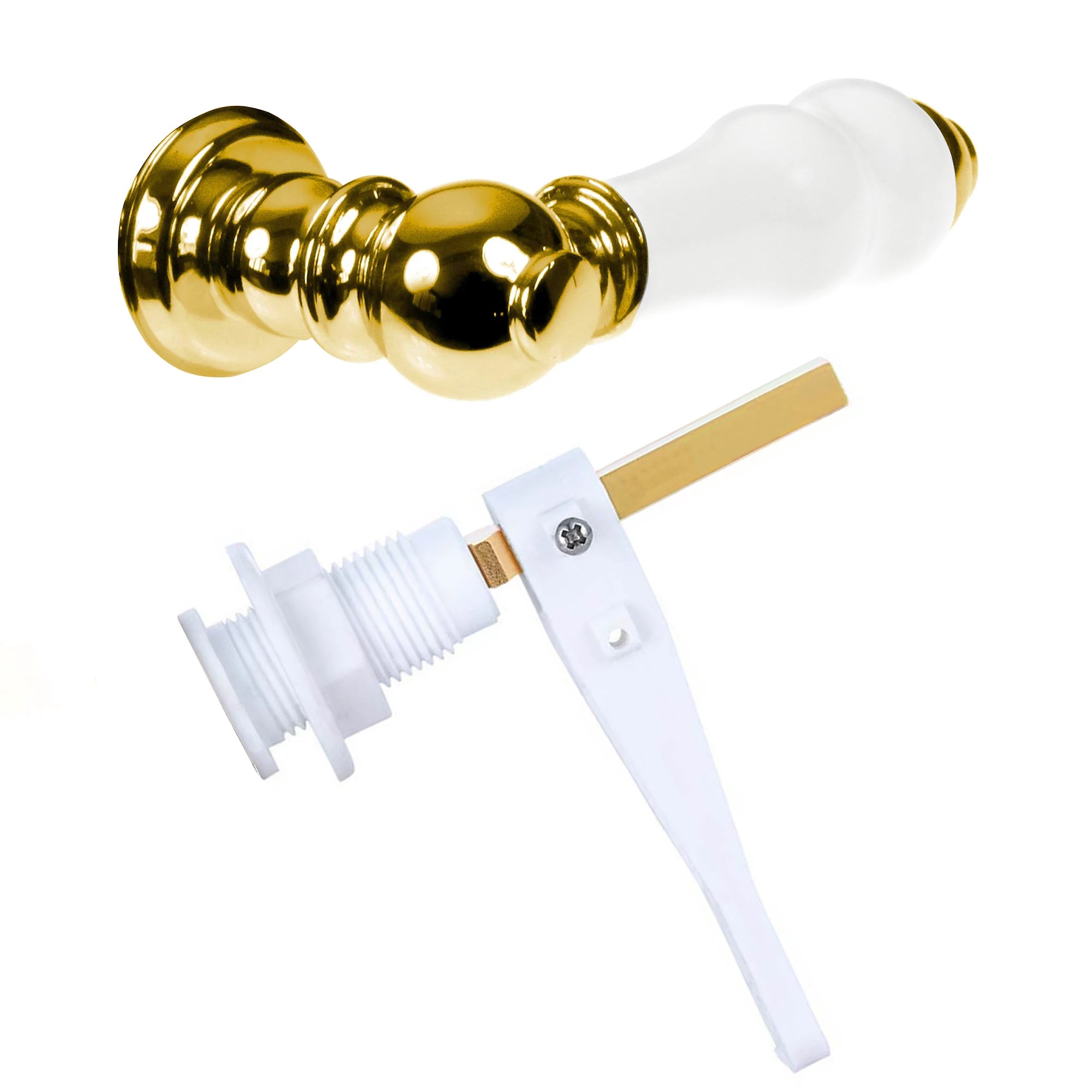 Gold Traditional Toilet Cistern Ceramic Handle Lever Including Lift Arm