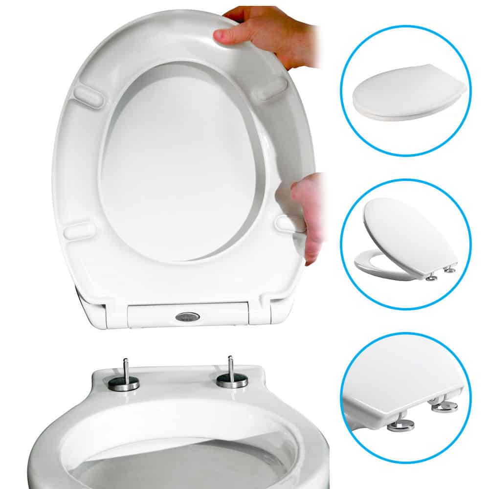 Toilet Seat Soft Close Quick Release Top Fix - Easy Clean - Durable - Oval Shape-0