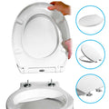 Toilet Seat Soft Close Quick Release Top Fix - Easy Clean - Durable - Oval Shape-0