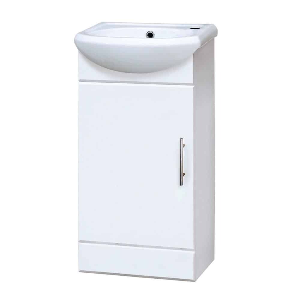 Gloss White 400mm Bathroom Vanity Basin Sink Unit-0