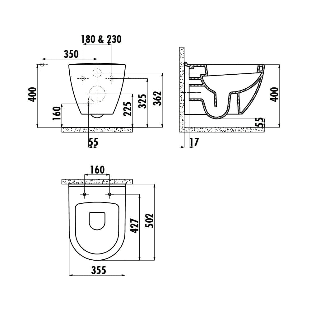Concealed Wall Hung Toilet Adjustable Cistern Frame & Flush Plate SPA Black-9027